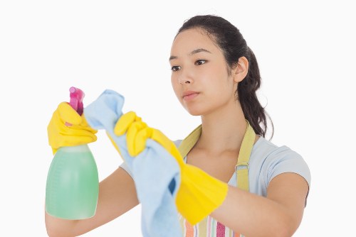 Local cleaning team working in a Westminster apartment building