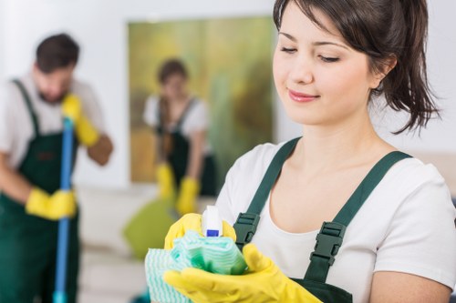 A tidy meeting room showing professional office cleaning in Westminster