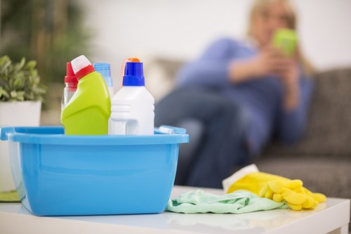 Cleaner managing safety around wet carpet floors