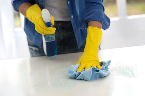 Local upholstery cleaning team working in a Westminster office